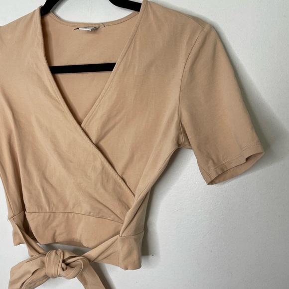 Twik Women's Tan Ballerina Wrap Top - Picture 5 of 7